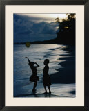 Young Girls Playing with a Balloon on Kiriwina Island  Kiriwina Island  Milne Bay  Papua New Guinea