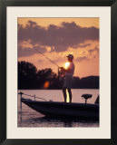Man Fishes During Sunset on the James River near Shirley Plantation in Virginia