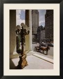 Handsome Cab Horse Drawn Carriage Waiting Outside Entrance of the Plaza Hotel