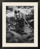 Hippie Couple Kissing at Woodstock Music Festival