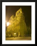 Exterior of Notre Dame Cathedral at Night  Paris  France