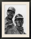 Two Grimy Faced German Coal Miners Posing Resolutely Outside Coal Mine in the Ruhr Valley