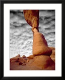 Portion of Delicate Arch Against Clouds  Arches National Park  Utah  USA