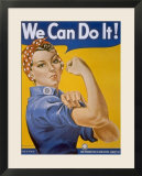 WWII Patriotic "We Can Do It" Poster by J Howard Miller Featuring Woman Factory Workers