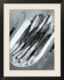White Porcelain Platter with Cooked Asparagus
