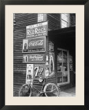 Food Store Called Leo's Place Covered with Beverage Ads Incl Coca Cola  7 Up  Dr Pepper and Pepsi