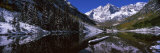 Reflection of a Mountain in a Lake  Maroon Bells  Aspen  Pitkin County  Colorado  USA