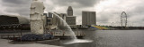 Fountain with Office Buildings in Background  Merlion Statue  Merlion Park  Singapore River