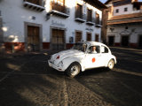 Man Driving a Volkswagen Taxi  Plaza Borda  Taxco  Guerrero  Mexico