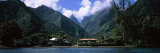 Mountains and Buildings on the Coast  Tahiti  French Polynesia