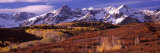 Mountains Covered with Snow and Fall Colors  Near Telluride  Colorado  USA