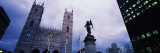 Paul Chomedey's Statue with Church in Back  Notre Dame Basilica  Montreal  Quebec  Canada