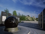 World War II Memorial with Black Granite Globe  Bicentennial Mall State Park  Nashville