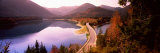 View of a Bridge across a Lake  Sylvenstein Bridge  Sylvenstein Lake  Bavaria  Germany