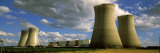 Smoke Emerging from Cooling Towers of Nuclear Power Station  Loire Valley  France