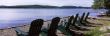 Chairs at the Lakeside  Raquette Lake  Adirondack Mountains  New York State  USA