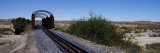 Railroad Track Leading Towards a Railway Bridge  Namibia