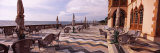 Chairs with Parasols in Front of a Museum  Ringling Museum of Art  Ca D'Zan  Sarasota  Florida  USA