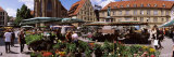 Group of People in a Street Market  Schillerplatz  Stuttgart  Baden-Wurttemberg  Germany