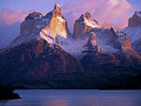 Paine Massif at Dawn  Seen across Lago Pehoe  Torres Del Paine National Park  Chile