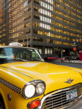New York City  Manhattan  Yellow Nyc Checker Taxi in the Downtown Financial District of Manhattan  