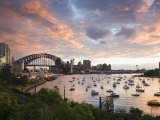 New South Wales  Lavendar Bay Toward the Habour Bridge and the Skyline of Central Sydney  Australia