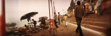 Group of People at a Riverbank  Ganges River  Varanasi  Uttar Pradesh  India