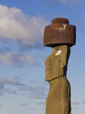 Rapa Nui  Easter Island  Moai Statue Ahu Ko Te Riku  the Only Topknotted and Eyeballed Moai  Chile