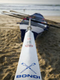 New South Wales  Sydney  A Surfboat Sits on Beach at Bondi in Sydney's Eastern Beaches  Australia