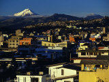 Sunrise on the City and Cotapaxi Volcano  Quito  Ecuador