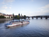 Tour Boat on Vltava River  Prague  Czech Republic