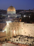 Wailing Wall  Western Wall and Dome of the Rock Mosque  Jerusalem  Israel