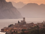 Veneto  Lake District  Lake Garda  Malcesine  Aerial Town View  Italy