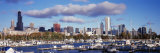 Boats Docked at Burnham Harbor  Chicago  Illinois  USA