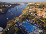 Aswan in Late Afternoon  Old Cataract Hotel in front  Where Agatha Christie Wrote Death  Nile