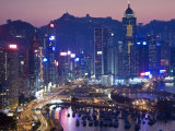 Hong Kong  Hong Kong Island  Causeway Bay View across Harbour to Victoria Peak  China