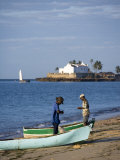 Fishermen Prepare their Boats on the Beach on Ilha Do Mozambique