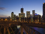 Climbers on Brisbane's Story Bridge  Silhouetted Against City Skyline  Queensland  Australia
