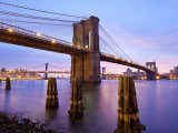 New York City  Manhattan  the Brooklyn and Manhattan Bridges Spanning the East River  USA