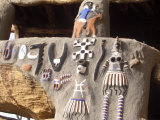 Bandiagara Plateau  Meeting Area in Dogon Village Built into Cliff at Base Bandiagara Plateau  Mali