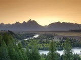 Snake River Overlook and Teton Mountain Range  Grand Teton National Park  Wyoming  USA