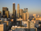 California  Los Angeles  Aerial View of Downtown from West 11th Street  Sunset  USA