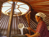 Gobi Desert  Cooking Horses Milk to Produce the Spirit  Arak  in the Gobi Desert  Mongoli