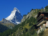 Colourful Mountain Chalet in the Shadow of the Matterhorn  Zermatt  Valais  Switzerland