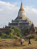Bagan  the Ancient Buddhist Stupa of Shwesandaw on the Central Plain of Bagan  Myanmar  Burma