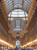 Lombardy  Milan  Galleria Vittorio Emanuele Ii  Shopping Arcade  Interior  Evening  Italy