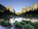 California  Yosemite National Park  Merced River  El Capitan and Valley View  USA