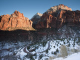 Utah  Zion National Park  Zion-Mt  Carmel Highway  Winter  Morning  USA