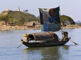 Burma  Kaladan River  A Traditional Sailing Boat on the Kaladan River  Myanmar