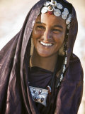 A Tuareg Woman with Attractive Silver Jewellery at Her Desert Home  North of Timbuktu  Mali